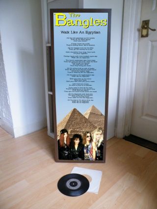 The Bangles Walk Like An Egyptian Promotional Poster Lyric Sheet,  Pop,  80 