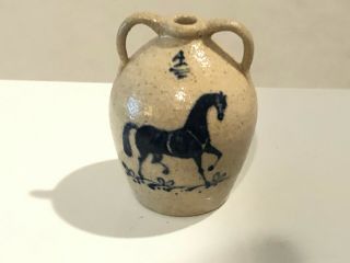 2018 Jane Graber Horse Pottery Jug Artisan Dollhouse Miniature 1:12 Signed