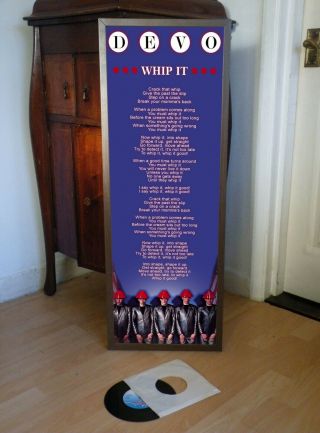 Devo Whip It Promo Poster,  Lyric Sheet,  Blondie,  Whip It,  Jocko Homo,  Satisfaction