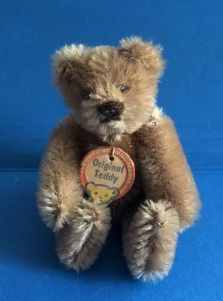 1950s Steiff Miniature Mohair Teddy Bear Classic Jointed W Tag