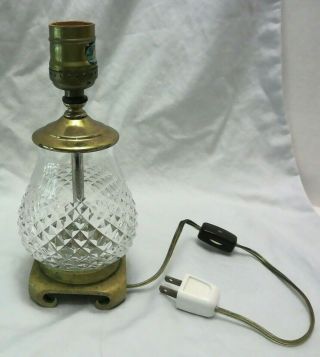 Vintage Signed Waterford Crystal & Brass Lamp
