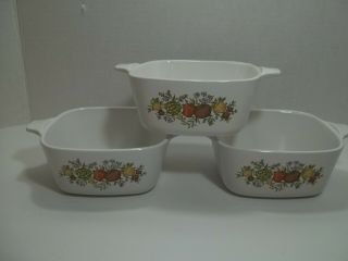3 Vintage Corning Ware 2 3/4 Cup Casserole P - 43 - B Spice Of Life