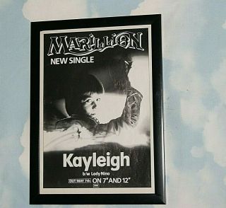 Marillion Framed A4 1985 `kayleigh` Single Band Rare Promo Art Poster