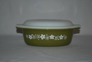 Vintage Pyrex Spring Blossom 043 Casserole Dish 1 - 1/2 Qt.  with Lid 2