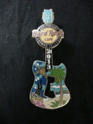 Hard Rock Cafe Cayman Islands 13th Anniversary Guitar Pin Diver & Turtle