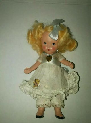 Vtg Nancy Ann Storybook Pudgy Doll 124 Lucy Locket W/original Gold Locket 5 "