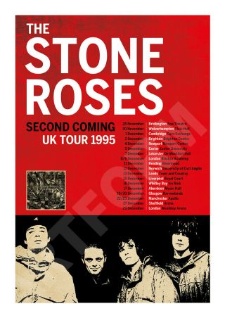 STONE ROSES Second Coming REIMAGINED Tour Poster A3 size. 3