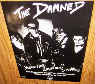 The Damned Rose/help 1st 7 " 45rpm Stiff Promo Poster 1977 Punk Kbd Neat