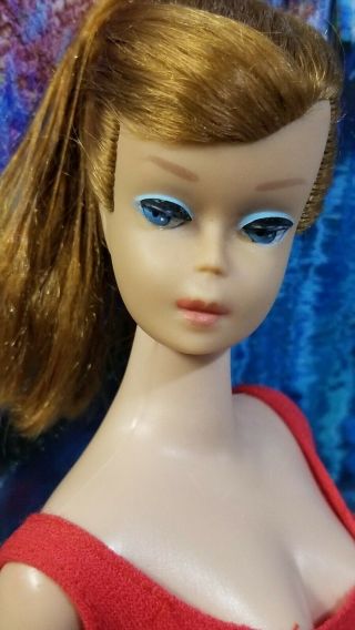 Vintage Titian Swirl Ponytail Barbie In Oss Euc