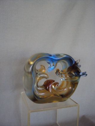 VINTAGE OX ZODIAC ' TITTOT ' SIGNED CRYSTAL ART HANDCRAFTED PAPERWEIGHT SCULPTURE 2