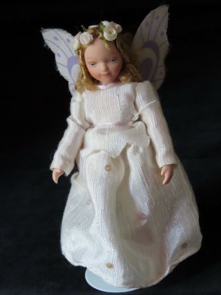 Vintage Pair/2 Miniature,  Jointed Porcelain Fairy Doll