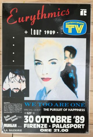 Eurythmics Italy Laminated Display Poster 1989 We Too Are One Tour Annie Lennox