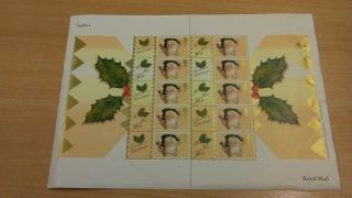 Gb 2001 Rare Consignia Generic Smiler Stamps Sheet Xmas Crackes Ls3a Cat £600