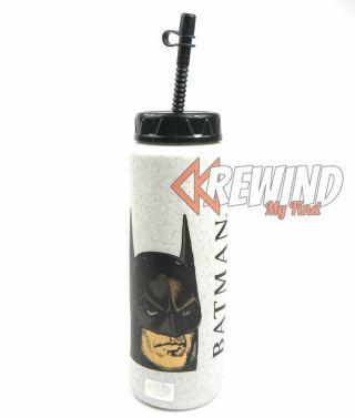 Batman,  Dc Comics Water Bottle,  Vintage,  1992,  Complete With Straw