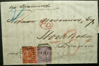 Gb 21 Apr 1871 Qv Postal Entire W/ 10d Rate From London To Stockholm,  Sweden