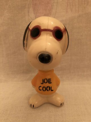 Vintage Snoopy Joe Cool Bobblehead 1966 Composition Peanuts Nodder Doll