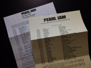 Pearl Jam Fan Club Mailer Flyer 1992 Concert Dates Alice In Chains Soundgarden