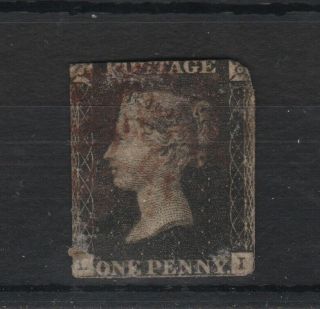 Gb Queen Victoria 1840 Penny Black Stamp - 1d Black - Corner Letters L I