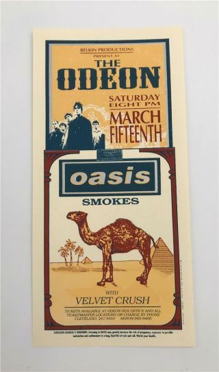 Oasis Velvet Crush Rock Concert Silkscreen Handbill Poster Mark Arminski