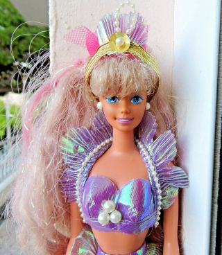 Vintage European Barbie Purple Magical Hair Mermaid No Box Mattel 1993