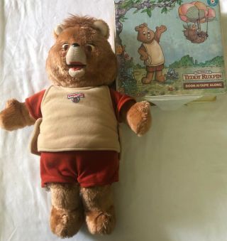 1984 - 1985 Teddy Ruxpin Talking Plush Bear With Tapes And Books Carrying Case