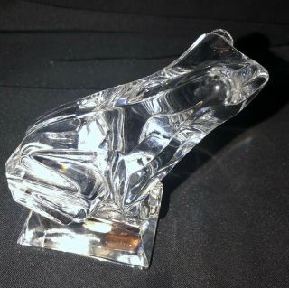J.  G.  Durand Crystal Glass Frog Figurine Paperweight Made In France Signed
