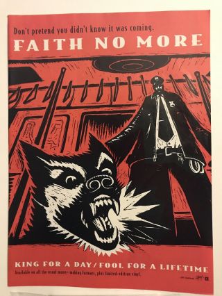 Faith No More King For A Day Promo Advert Poster 8x11