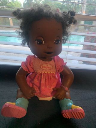 Hasbro Baby Alive African American Brown Soft Face Interactive Doll 2006 Euc