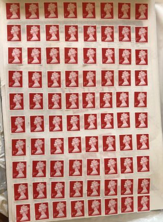 80 1st Class Stamps On Paper With Gum Unfranked