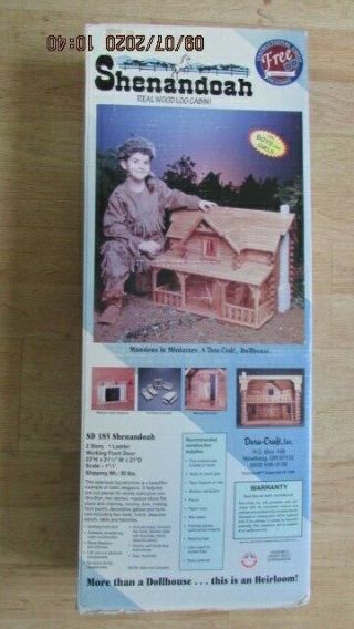Vintage Dura - Craft Shenandoah Real Wood Log Cabin Kit Dollhouse Sd185