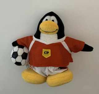 Disney Club Penguin Team Red Soccer Player Series 1 Plush Euc No Coin