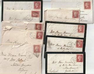 1860/78 Omagh Pmk X 10 Covers & Letters Miss & Mrs Deane Mann Scarborough Ripon