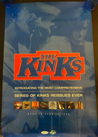 Kinks Essential Reissues Promo Poster Never Hung 24x36 1999 Ray Davies