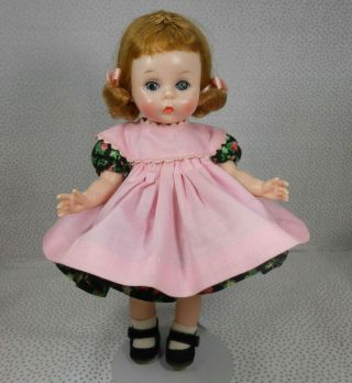 Vintage Madame Alexander Kins Bkw In Htf Dress And Pinafore,  Complete & Exc