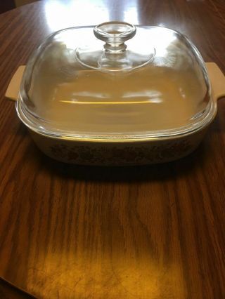 Vintage Corning Ware Spice Of Life Dish 10x10x2 A - 10 - B W/lid Le Romarin