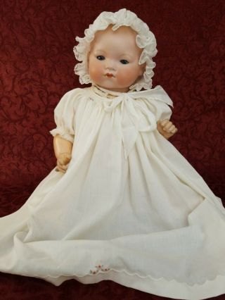 Antique German Bisque Solid Dome Head Comp Body Armand Marseille Doll Lifesize