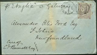 Gb 12 Sep 1863 Qv Postal Cover W/ 6d Rate From Bristol To Newfoundland,  Canada