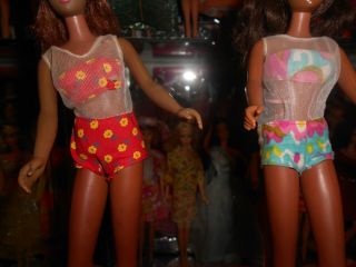 Vintage Barbie Black Francie Clone Floral Swimsuit Extremely Rare Outfit