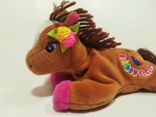 LISA FRANK Vintage PLUSH RAINBOW CHASER HORSE Beanie 1998 Stuffins PONY Heart 2