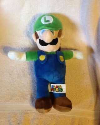 2016 Nintendo Mario 11 " Luigi Plush Stuffed Toy Doll