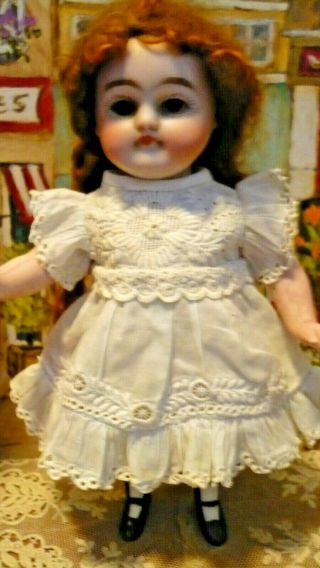 Antique French Cotton Mignonette Dress Fits Small 6 " Kestner All Bisque Doll