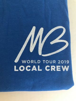 2019 Michael Buble Concert Tour Local Crew T - Shirt Size L Large Royal Blue