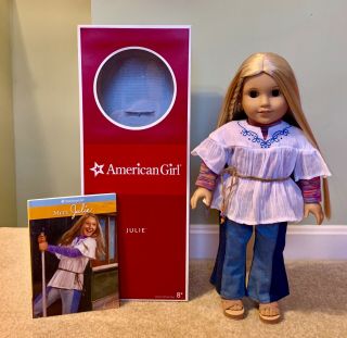 Retired American Girl Julie Doll With Book And Box