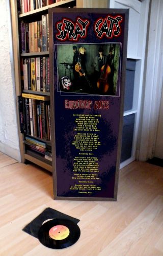 The Stray Cats Runaway Boys Poster Lyric Sheet,  Rock This Town,  Rockabilly,  Strut