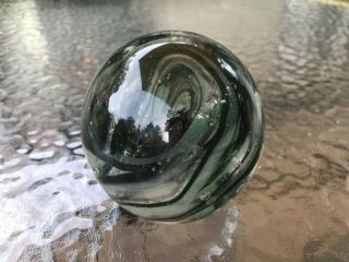 Dynasty Gallery Heirloom Collectibles Blown Glass Green/Purple/Clear Paperweight 2