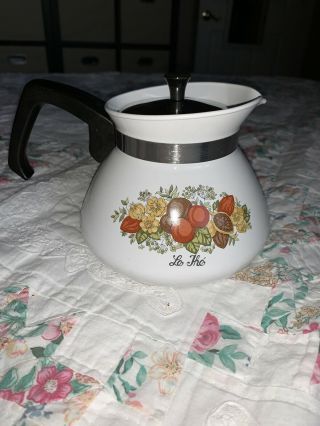 Vintage Corning Ware Spice Of O Life Le The 6 Cup Tea Pot P - 104 Vgc