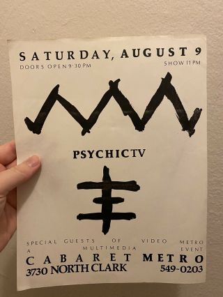 Psychic Tv Metro Chicago Poster Throbbing Gristle Genesis P Orridge