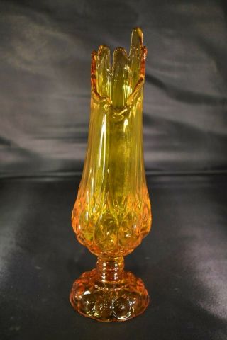 Vintage Vase Amber Brown Kanawha Glass Co Moon & Stars Swung Stretch