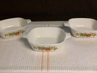 Vintage Corning Ware Spice Of Life 1 3/4 Cup P - 41 - B Small Casserole Set Of 3