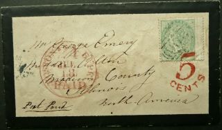 Gb 2 Jul 1858 Qv Cover W/ 1/ Rate From Liverpool To Illinois,  Usa - Postage Due